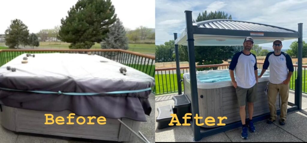 recent before after hot tub